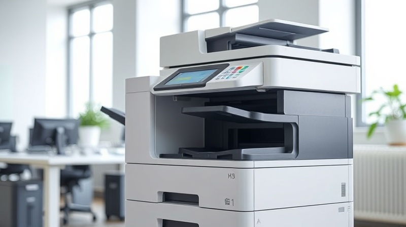 Office copier in a bright workspace